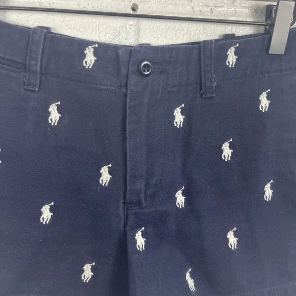 Ralph Lauren Sport Shorts Womens Size 6 Navy Blue Embroidered Pony Chino Summer - Picture 3 of 12